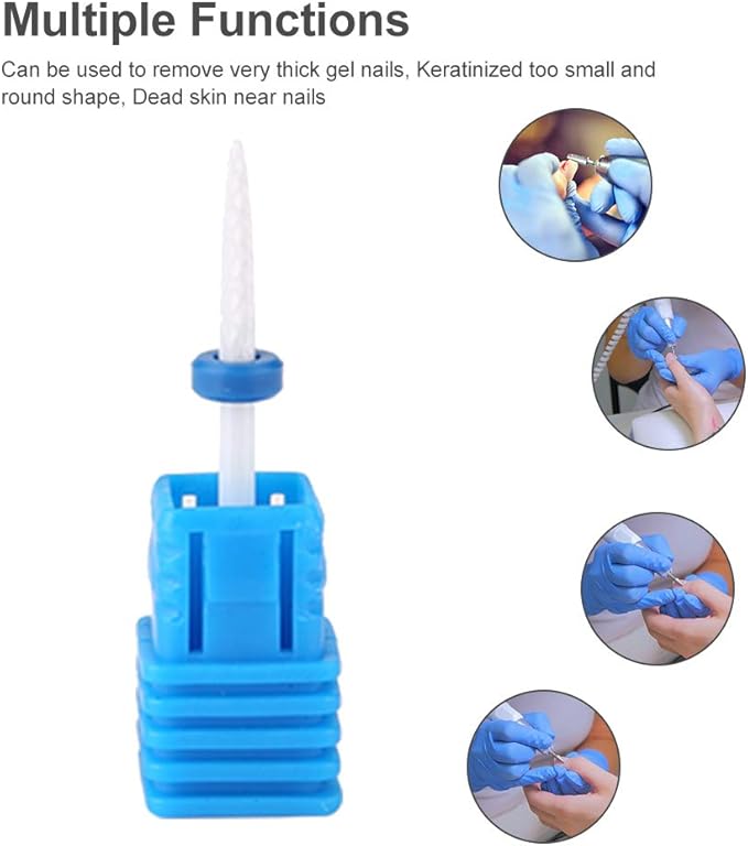 Bit pentru freza de unghii, UBX, ceramic, in forma de bila, alb/albastru, usor de curatat si dezinfectat, lungime 3.9 cm Bit pentru freza de unghii, UBX, ceramic, in forma de bila, alb/albastru, usor de curatat si dezinfectat, lungime 3.9 cm
